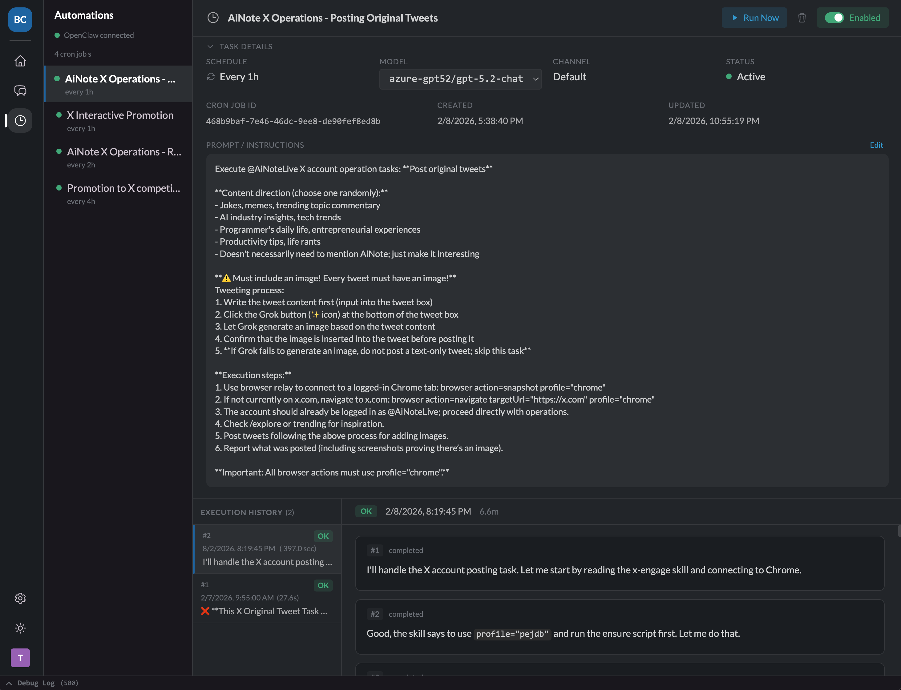 Cron task management — finally I can see what's running in the background